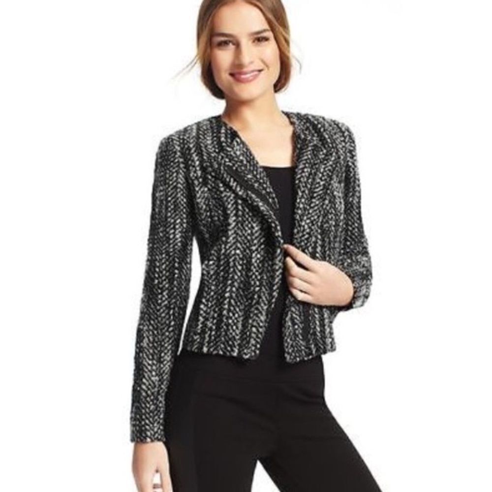 Cabi Over The Moon Tweed Moto Jacket Sz 4